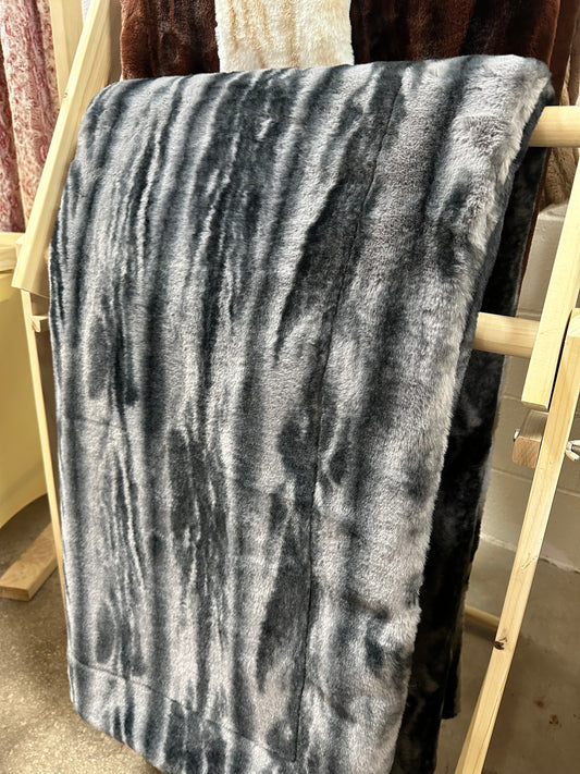 large charcoal plush luxury blanket