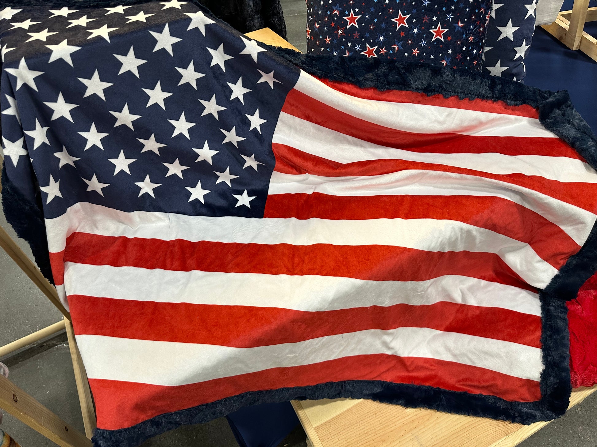 USA Flag Travel Minky Blanket